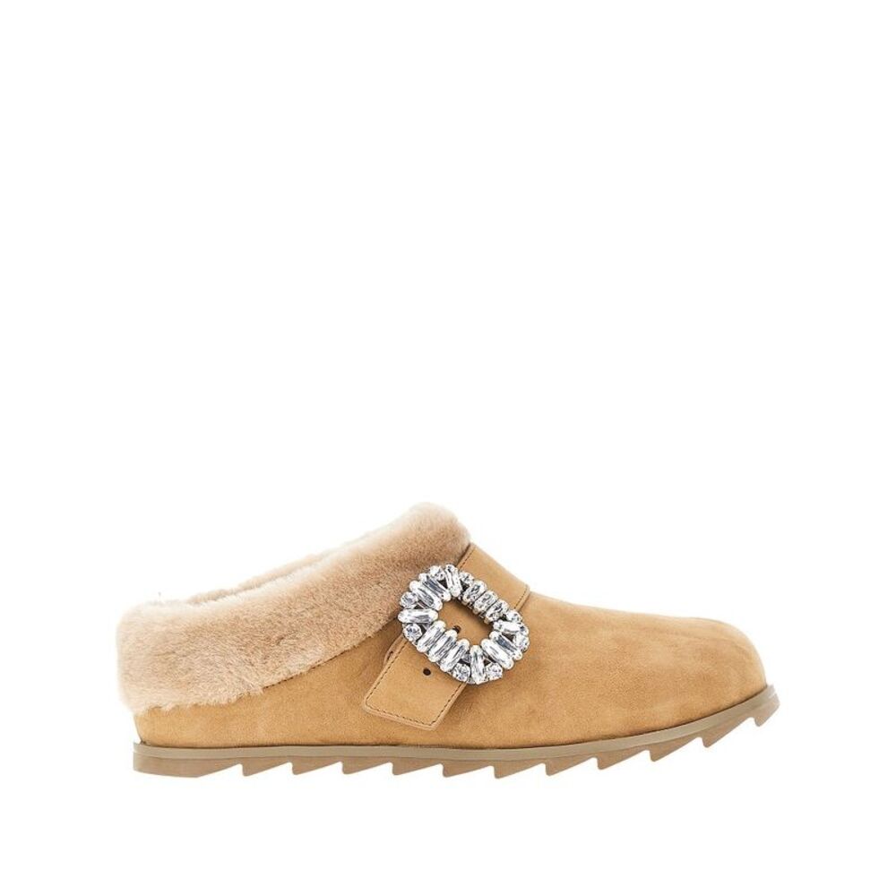 Roger Vivier Women Suede Leather Slidy Viv' Mules